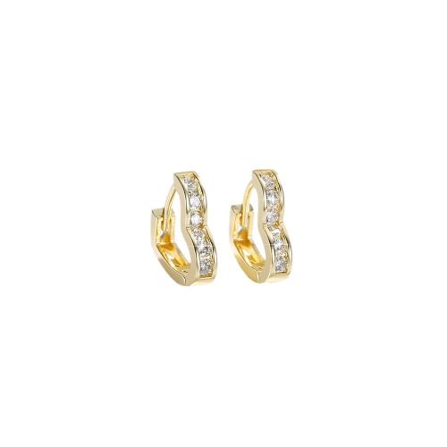 Cubic Zirconia Micro Pave Brass Earring, Heart, plated, micro pave cubic zirconia & for woman 