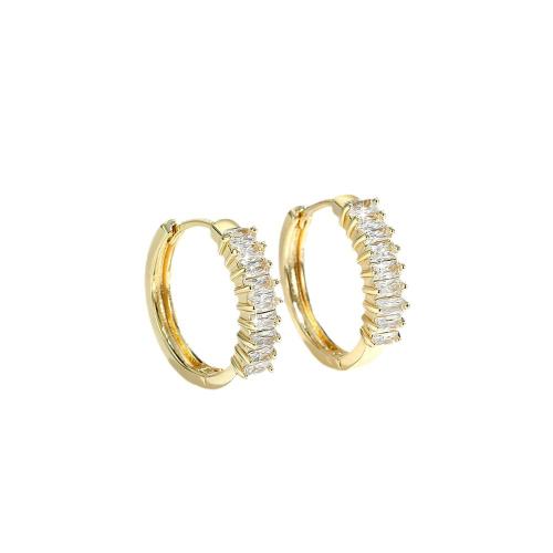 Cubic Zirconia Micro Pave Brass Earring, plated, micro pave cubic zirconia & for woman 