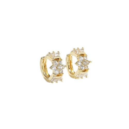 Cubic Zirconia Micro Pave Brass Earring, plated, micro pave cubic zirconia & for woman 