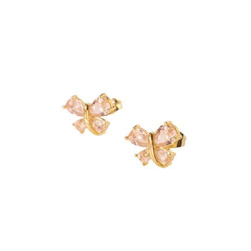 Cubic Zircon Brass Earring, Butterfly, plated, micro pave cubic zirconia & for woman 