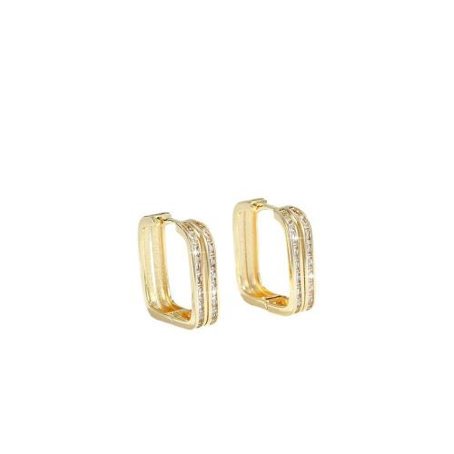 Cubic Zirconia Micro Pave Brass Earring, plated, micro pave cubic zirconia & for woman 