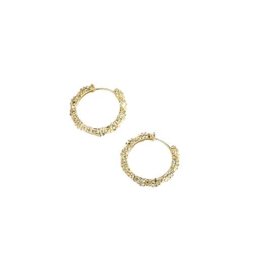 Cubic Zirconia Micro Pave Brass Earring, plated, micro pave cubic zirconia & for woman 