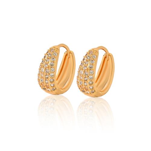 Cubic Zirconia Micro Pave Brass Earring, plated, micro pave cubic zirconia & for woman 