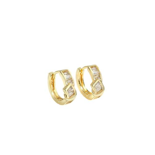 Cubic Zirconia Micro Pave Brass Earring, plated, micro pave cubic zirconia & for woman 