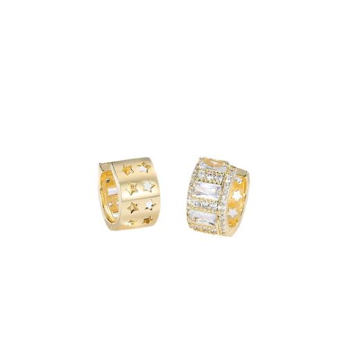 Cubic Zirconia Micro Pave Brass Earring, plated, micro pave cubic zirconia & for woman 