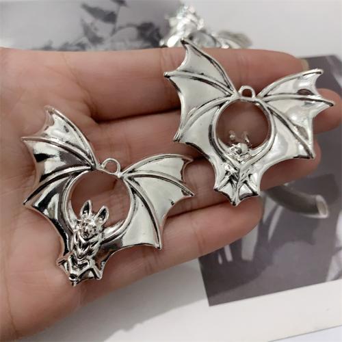 Pendentifs animaux en alliage de zinc, Chauve-souris, Plaqué de couleur d'argent, DIY Vendu par sac