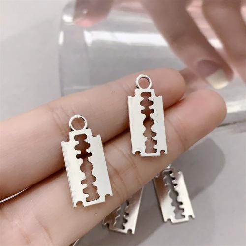 Zinc Alloy Jewelry Pendants, Razor Blade, antique silver color plated, DIY 