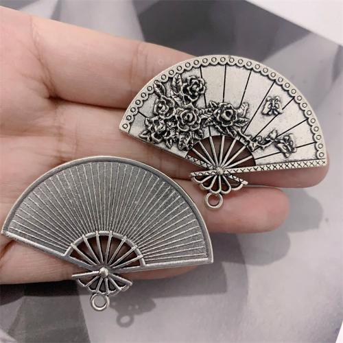 Zinc Alloy Jewelry Pendants, Fan, antique silver color plated, DIY 