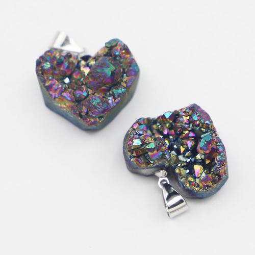 Agate Stainless Steel Pendants, with Iron & 304 Stainless Steel, Heart, DIY mm×24-26mm×6-10mm [