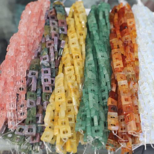 Single Gemstone Beads, Natural Stone, Cube, DIY & hollow Approx 1-1.2mm 