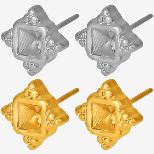 Stainless Steel Stud Earring, 304 Stainless Steel, Rhombus, Vacuum Ion Plating, fashion jewelry & for woman 