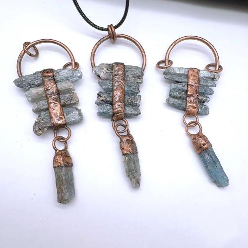 Gemstone Jewelry Pendant, Zinc Alloy, with Quartz, antique copper color plated, DIY 