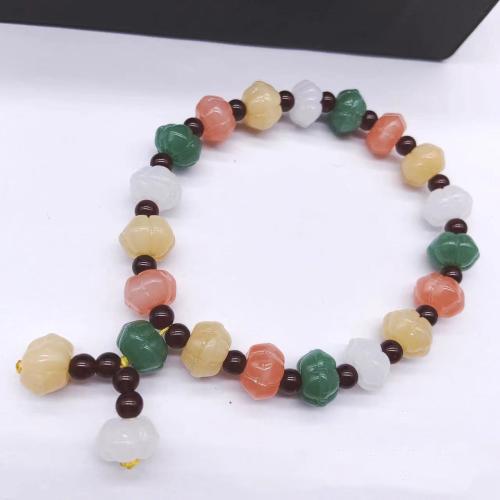 Lampwork Bracelets, Pumpkin, fashion jewelry & Unisex, mixed colors Approx 18.5 cm [