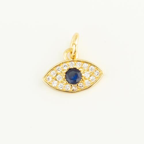 Cubic Zirconia Micro Pave Brass Pendant, gold color plated, DIY & micro pave cubic zirconia 