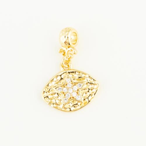 Cubic Zirconia Micro Pave Brass Pendant, gold color plated, DIY & micro pave cubic zirconia 