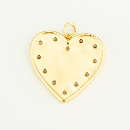 Pendentifs de coeur en laiton, Placage de couleur d'or, DIY Vendu par PC