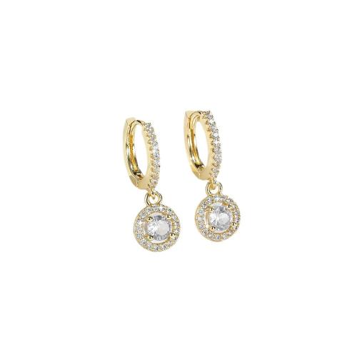 Cubic Zirconia Micro Pave Brass Earring, plated, micro pave cubic zirconia & for woman 