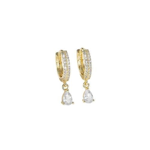 Cubic Zirconia Micro Pave Brass Earring, plated, micro pave cubic zirconia & for woman 