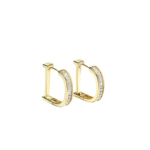 Cubic Zirconia Micro Pave Brass Earring, plated, micro pave cubic zirconia & for woman 