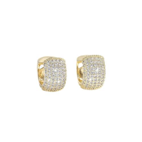 Cubic Zirconia Micro Pave Brass Earring, plated, micro pave cubic zirconia & for woman 