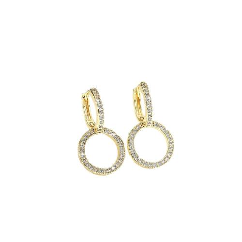 Cubic Zirconia Micro Pave Brass Earring, plated, micro pave cubic zirconia & for woman 