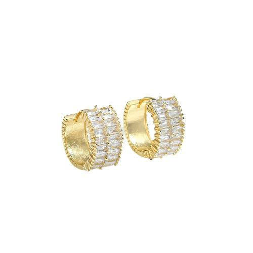 Cubic Zirconia Micro Pave Brass Earring, plated, micro pave cubic zirconia & for woman 