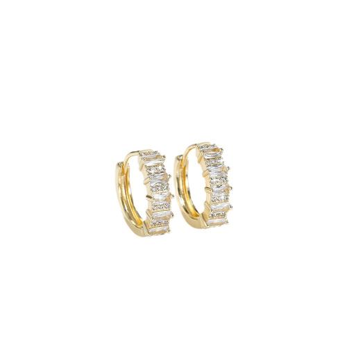 Cubic Zirconia Micro Pave Brass Earring, plated, micro pave cubic zirconia & for woman 