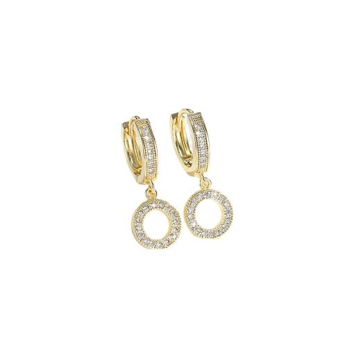 Cubic Zirconia Micro Pave Brass Earring, plated, micro pave cubic zirconia & for woman 