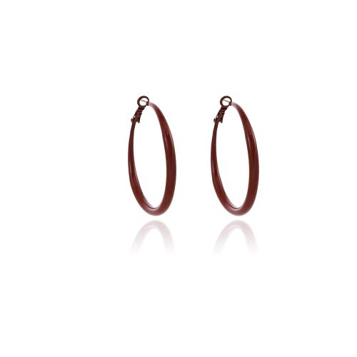 Zinc Alloy Hoop Earring, plated, fashion jewelry & for woman, red 