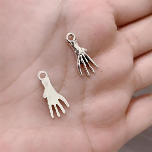 Zinc Alloy Hand Pendants, antique silver color plated, DIY 