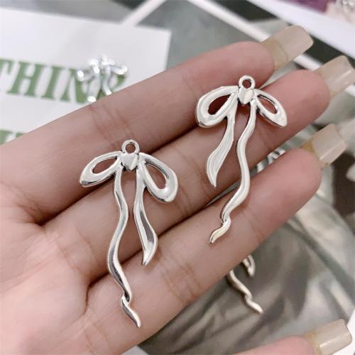 Zinc Alloy Bowkont Pendants, Bowknot, antique silver color plated, DIY 