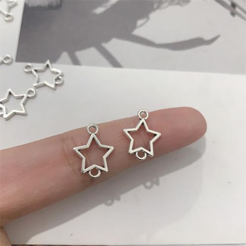 Zinc Alloy Charm Connector, Star, antique silver color plated, DIY & 1/1 loop 