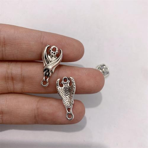 Animal Zinc Alloy Connector, Bat, antique silver color plated, DIY & 1/1 loop 