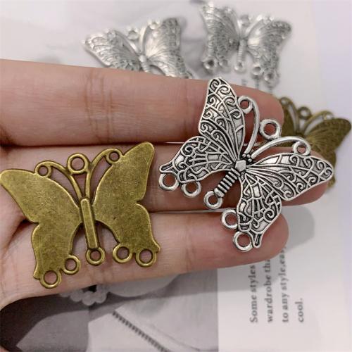 Animal Zinc Alloy Connector, Butterfly, plated, DIY & 3/5 loop 