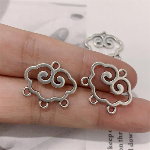 Zinc Alloy Charm Connector, Cloud, antique silver color plated, DIY & 1/3 loop 