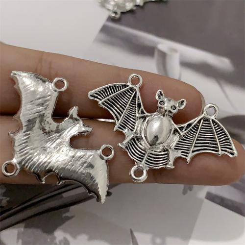 Animal Zinc Alloy Connector, Bat, antique silver color plated, DIY & 2/1 loop 