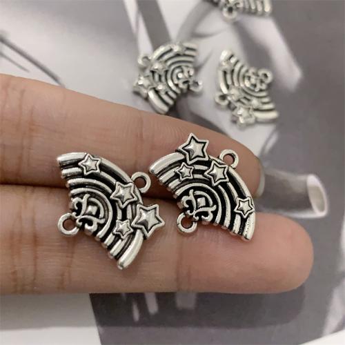 Zinc Alloy Charm Connector, Rainbow, antique silver color plated, DIY & 1/1 loop 