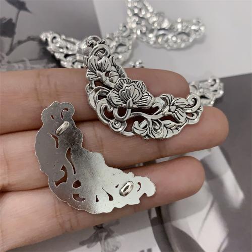 Flower Zinc Alloy Connector, antique silver color plated, DIY & 1/1 loop 