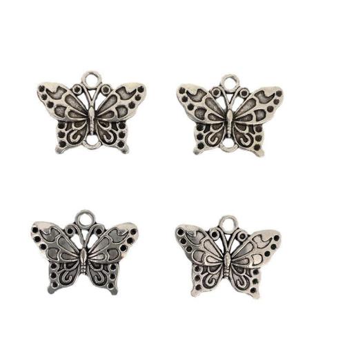 Animal Zinc Alloy Connector, Butterfly, plated, DIY & 1/1 loop 