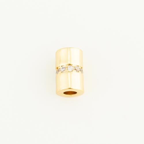 Cubic Zirconia Micro Pave Brass Beads, Column, gold color plated, DIY & micro pave cubic zirconia 