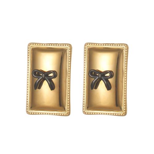 Stainless Steel Stud Earring, 304 Stainless Steel, 18K gold plated, fashion jewelry & for woman 