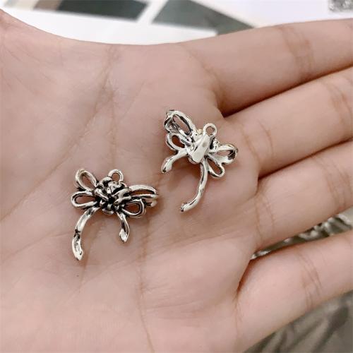 Zinc Alloy Bowkont Pendants, Bowknot, antique silver color plated, DIY [