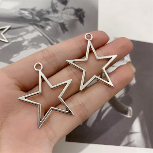 Zinc Alloy Star Pendant, antique silver color plated, DIY [