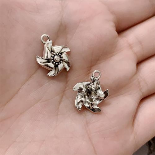 Zinc Alloy Jewelry Pendants, Pinwheel, antique silver color plated, DIY 