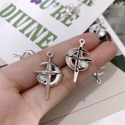 Zinc Alloy Cross Pendants, antique silver color plated, DIY 