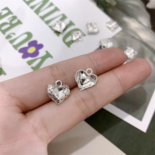 Zinc Alloy Heart Pendants, antique silver color plated, DIY [