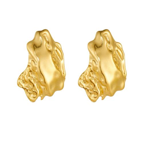 Edelstahl Stud Ohrring, 304 Edelstahl, goldfarben plattiert, Modeschmuck & für Frau, goldfarben, 20x25mm, verkauft von Paar