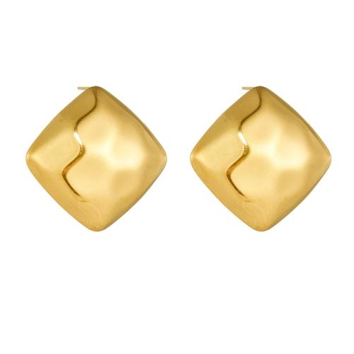 Edelstahl Stud Ohrring, 304 Edelstahl, goldfarben plattiert, Modeschmuck & für Frau, goldfarben, 26x26mm, verkauft von Paar