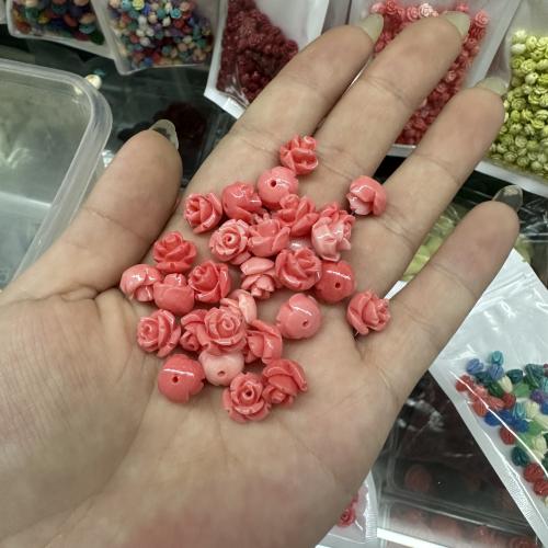 Dyed Shell Beads, Flower, DIY & carved 10mm 