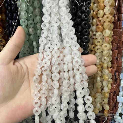 Single Gemstone Beads, Natural Stone, Flat Round, DIY [